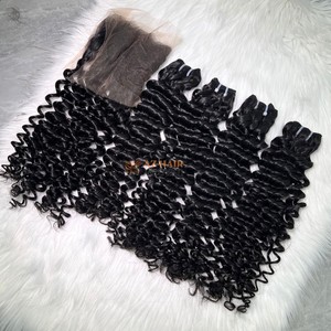 High Quality 100% Raw <b>Hair</b> Bundles Deep Wavy <b>Hair</b> Style Remy Machine Double Weft Human <b>Hair</b> Bundles Direct Wholesale Vendor - Product Image 4