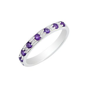Solid <b>925</b> Sterling <b>Silver</b> Purple Amethyst Gemstone Wedding <b>Ring</b> Perfect Christmas Gift Fine Jewelry For Girlfriends And Promises - Product Image 1