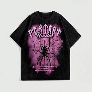 T-shirt en coton ample et oversize pour homme, coupe carrée, épaules tombantes, délavage acide et délavé à la pierre, impression sérigraphique et DTG personnalisée, vente en gros - Product Image 4