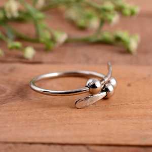 SHYAM JEWELRS Luxury 925 Sterling Silver Anxiety <b>Spinner</b> <b>Ring</b> Adjustable Fidget with Movable Beads for Stress Relief - Product Image 2