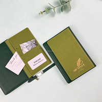 Carnet A5 en cuir PU avec logo personnalisé en feuille d'or, boucle métallique et porte-stylo, fente intérieure pour cartes, journal d'affaires