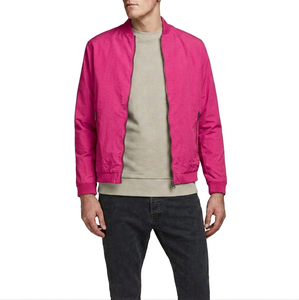 Long Sleeves Front Custom Winter <b>Warm</b> Zipper Closure <b>Men's</b> Bomber <b>Jacket</b> Plain Dyed Technics Stand Collar - Product Image 1