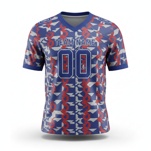 เสื้อซ้อมอเมริกันฟุตบอลแบบกำหนดเองสำหรับผู้ใหญ่ แขนสั้น ระบายอากาศได้ดี แห้งเร็ว ป้องกันแบคทีเรีย มีตัวเลือกไซส์ใหญ่พิเศษ ด้านหน้า - Product Image 3