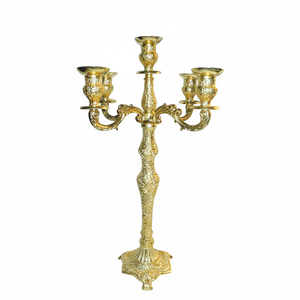 Candelabros hechos a mano de latón antiguo, decoración de mesa de Metal de alta calidad con diseño en relieve, forma cuadrada, centro de mesa de boda de Navidad - Product Image 1