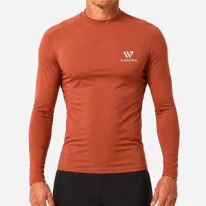 Vente en gros d'usine - T-shirt de sport à manches longues pour homme, compression, polyester et élasthanne de qualité supérieure, séchage rapide - Product Image 2