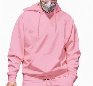 Sudadera con Capucha Extra Grande para Hombre, Color Rosa Sólido, Felpa, Estilo Casual con Bolsillo Delantero, Corte Regular, Estilo Otoñal - Product Image 1