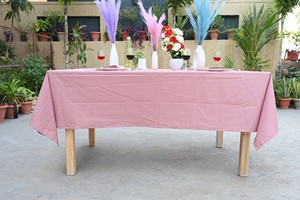 Solid Color Linen Cotton <b>Tablecloths</b> Custom Size Wholesale Lot for Events Weddings <b>Parties</b> Hotels - Product Image 3
