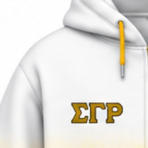Sudadera con Capucha Tie-Dye para Mujer Sigma Gamma Rho, Blanca y Dorada, Oversize, con Letras Griegas, Sudadera de Sororidad, Moda Casual Personalizada - Product Image 3