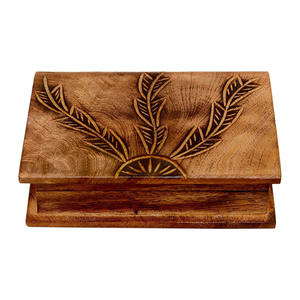 Wooden Treasure <b>Box</b> for Jewelry Keepsakes Gifts Precious <b>Memories</b> Artistic Carved Patterns Classic Design Aaliyan Impex AI-JB-80 - Product Image 1