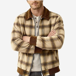 Chaqueta de Franela Vintage con Forro Grueso, Estampado de Camuflaje a Cuadros, Bolsillo Frontal en el Pecho, Capucha con Peluche Cálido, Impermeable, Estilo Urbano, para Hombre, Invierno - Product Image 2