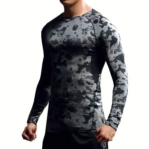 Latest Solid Color Long Sleeve Compression Shirt Breathable Eco-Friendly Quick Dry Anti-Bacterial Front <b>Athletic</b> Gym Wear - Product Image 2