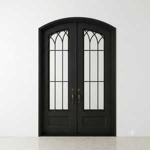 Royal Luxury Traditional Wrought Iron Entrance Gate Rust-Resistant Powder-Coated Finish Easy Assembly Modern Design <b>Swing</b> Open - Product Image 1