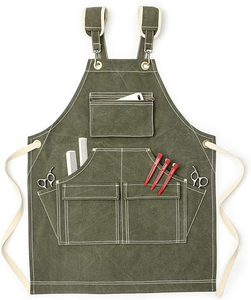 Capa de Peluquería de Lona Ecológica de Alta Calidad, Delantal Duradero con Múltiples Bolsillos para Uso en Salón de Belleza y Barbería - Product Image 1