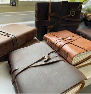 2026 Newly Handmade 100% Genuine Leather Bound Diary Hard Cover Journal With Key Strap Lock Brown Vintage Style Writing Notebook - Product Image 2