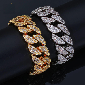20mm Marquise Cuban Link Bracelet 925 Silver Moissanite Baguette Iced Out Luxury Statement Bracelet for <b>Men</b> Women Hip Hop - Product Image 1