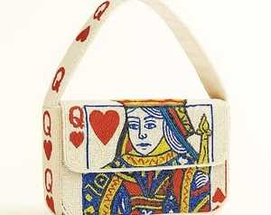 Sac à main en toile de polyester brodé à la main, motif Reine de Cœur, forme rectangulaire, thème Amour, artisanat de point de croix, idéal pour les fêtes - Product Image 6
