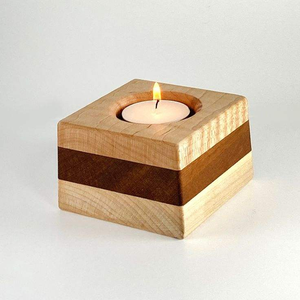 Porte-bougie en bois naturel de haute qualité, taille personnalisée, fait main pour la décoration de la maison et Noël - Product Image 5