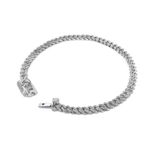 11mm 10k Yellow Gold Moissanite Diamond Studded Square Cuban Bracelets <b>for</b> Sale From Indian Supplier - Product Image 2