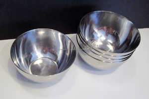 Juego de 2 cuencos de comida y dulces de acero inoxidable de la mejor calidad, vajilla elegante pulida con espejo, cuencos de frutas para servir - Product Image 2