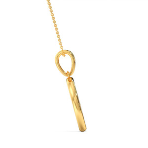 Collier pendentif en or avec lettre initiale K suspendue, cercle de diamants - Product Image 4