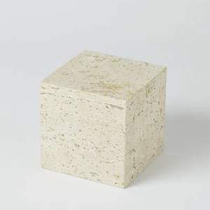 Caja de Almacenamiento Artesanal de Travertino Beige con Tapa para Hisopos de Algodón, Organizador de Maquillaje, Elegante Contenedor de Mármol para Baño - Product Image 2