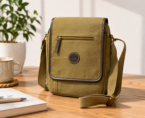 Waxed Canvas Shoulder <b>Bag</b> Leather Handle <b>Tote</b> Water Resistant Portable Handbag for Daily Commuting Vintage Style Canvas <b>Tote</b> <b>Bag</b> - Product Image 5