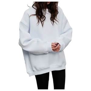 Sweat à capuche oversize épais pour femme de haute qualité, rose uni, en polaire, avec logo personnalisé brodé, col roulé, hiver, ODM - Product Image 4