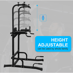 Stazione Multifunzione per Allenamento di Forza, Sollevamento Pesi, Torre per Esercizi con Barra, per Muscoli di Addome, Braccia, Spalle e Gambe - Product Image 4
