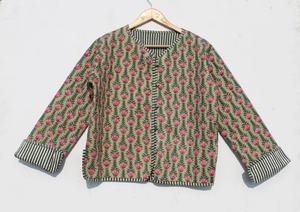 Veste matelassée en coton automne/hiver pour femmes bloc imprimé Style Boho fait à la main longue longueur respirant vêtements tissés - Product Image 6