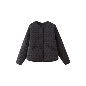 KAOPU ZA Chaqueta Informal de Primavera para Mujer Nuevo Abrigo de Algodón Acolchado en Forma de Corazón con Bolsillos - Product Image 1