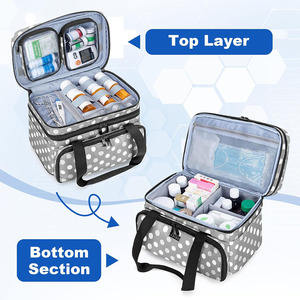Bolsa organizadora de primeros auxilios de cuero al por mayor con almacenamiento impermeable para medicamentos de emergencia para el hogar, la oficina, el coche y viajes en venta. - Product Image 6