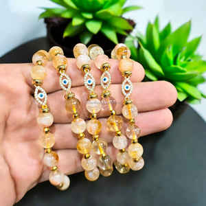 สร้อยข้อมือลูกปัดซิทรีนธรรมชาติคุณภาพระดับพรีเมี่ยมกำไลข้อมือตาปีศาจ100% คริสตัลมาใหม่อุปกรณ์เสริมสำหรับผู้ชายผู้หญิง - Product Image 3