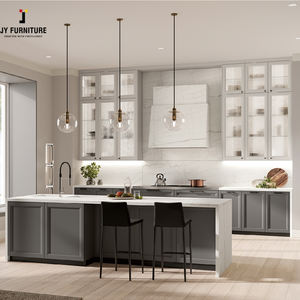 Ensemble de meubles de cuisine de luxe modulaire commercial, design d'évier de cuisine de style européen moderne personnalisé JY Project, en mélamine - Product Image 2