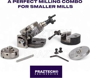 3" (80mm) Tilting Rotary Table with 65mm 3-Jaw Self Centering Chuck | 4 Slot Precision Indexing Table | 36:1 <b>Worm</b> Gear Milling A - Product Image 2