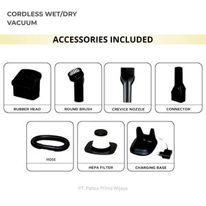 Aspiradora Inalámbrica de Alta Calidad de 14.8V para Uso en Seco y Húmedo, 100W, Portátil, 7KPa de Succión Potente, Filtro HEPA, para Hogar y Auto - Product Image 4