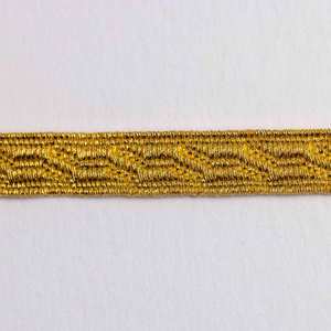 Dentelle tressée en fil de broderie métallique doré jacquard traditionnel de haute qualité, design professionnel, 12 mm, pour cérémonies - Product Image 1