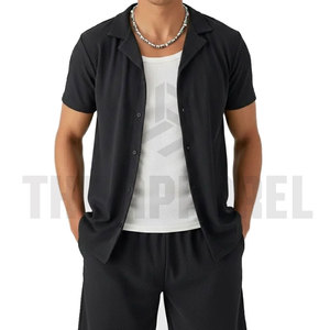 ชุดลำลองผู้ชายสองชิ้น ผ้าโพลีเอสเตอร์/คอตตอน ระบายอากาศได้ดี เสื้อยืด กางเกงขาสั้น สีตามสั่ง ชุดคู่ฤดูร้อน ขายส่ง - Product Image 2