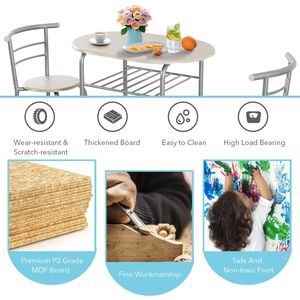 Juego de Bistro Convertible de 3 Piezas de Madera Maciza, Muebles de Comedor que Ahorran Espacio para Cocina, Apartamento, Hogar, Bar - Product Image 6