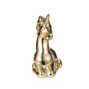Figurine Licorne Dorée 11x4.5x9 cm, Design Flora et Fauna, Décoration d'Intérieur Originale et Créative - Product Image 4