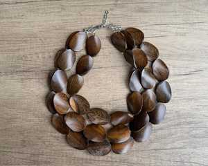 Natural Wooden Pendant Necklace for Women Handcrafted Eco Friendly Boho Style Jewelry Lightweight Ethnic Fashion Gift <b>Wall</b> <b>Signs</b> - Product Image 3