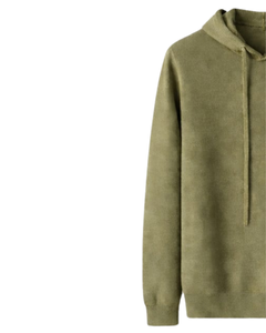 Sudadera con Capucha Personalizada para Hombre, Color Verde Oliva, de Algodón y Felpa, Manga Larga, Informal, con Capucha con Cordón Ajustable, Ropa de Calle para Invierno - Product Image 3