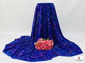 High Quality Velvet Printed Fabric Multicolor Foil Work for Dresses Apparel Fashion Textile Decor OEMODM Custom - Product Image 4