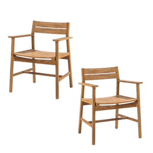 Sillas de comedor ecológicas hechas de madera de teca de alta calidad con un diseño moderno para interiores o exteriores - Product Image 2