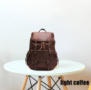 กระเป๋าเป้สะพายหลังหนังแท้กันน้ำ ป้องกันการโจรกรรม สไตล์วินเทจ สำหรับเดินทาง รุ่น LBP-0324 - Product Image 2
