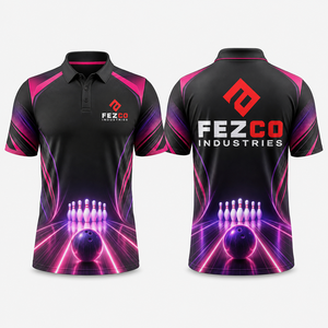 High Quality Custom Hawaiian Bowling Polo Shirts Quick Dry Bowling Ball and Pins Team Youth T Shirt Custom <b>Name</b> <b>Label</b> - Product Image 6