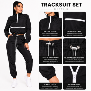 Custom Plus Size Maternity Women Windbreaker Tracksuit Waterproof Eco-Friendly Lightweight 2-in-1 Design Running Jogging <b>Set</b> - Product Image 3
