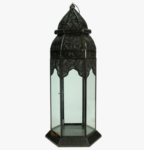 Moroccan Style Tall Metal Candle Lantern Black Antique Finish Glass Panels Hanging Votive <b>Tea</b> <b>Light</b> <b>Holder</b> for Home Decor Accent - Product Image 3