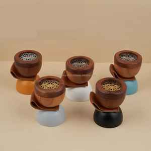 เตาเผาเครื่องหอมไม้ธรรมชาติหุ้มหนัง สำหรับบ้าน รอมฎอน อีด ของขวัญเทศกาล ของตกแต่งโต๊ะสไตล์อาหรับทันสมัย แมบคาฮ์รา มูบค์ฮาร์ - Product Image 5