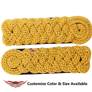 KEW Epaulettes <b>Braided</b> Bullion Wire Mylar Thread Eco-Friendly Vintage Embroidered Customizable Size/Color/Material <b>Accessory</b> - Product Image 2