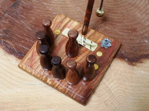 Premium Handmade Wooden Bar Skittles Game Tabletop Miniature <b>Bowling</b> Toy Set Custom Engraved Desktop Board Game for Pub Bar Home - Product Image 2